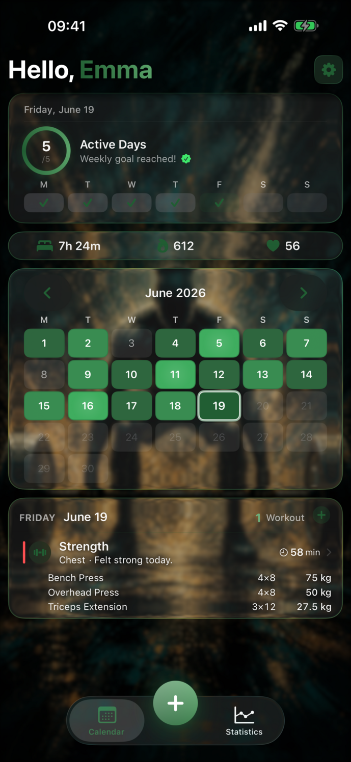 SimpleFit mit Forest-Akzent