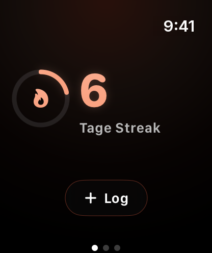 SimpleFit Apple Watch: Tagesansicht mit Trainingsfortschritt