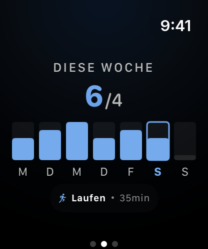 SimpleFit Apple Watch: Wochenziel und Streak